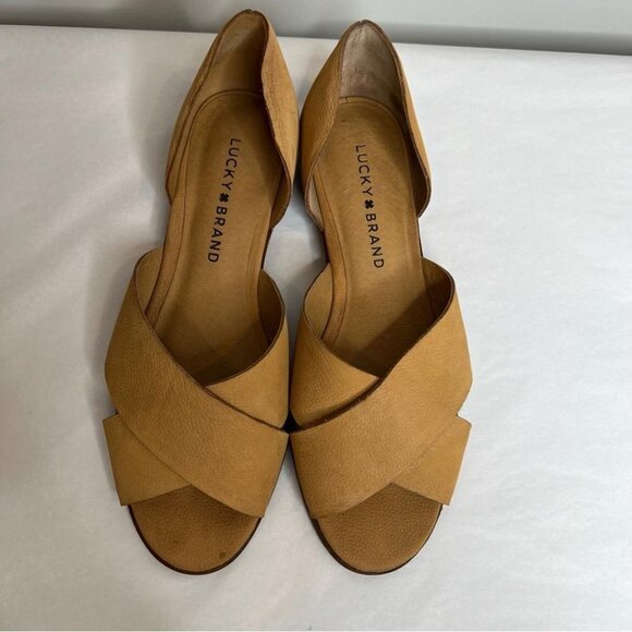 Lucky Brand Womens Size 7 Gallah Beige Sandal Boho Flat Neutral Open Toe Leather - Picture 4 of 10